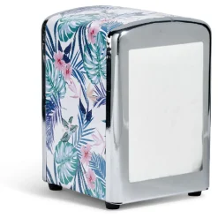 Distributeur de serviettes de table oiseau tropical en métal