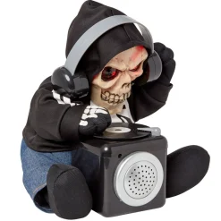 DJ squelette animé et Sonore décoration Halloween