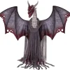 Dragon géant animé et sonore noir et rouge H182cm