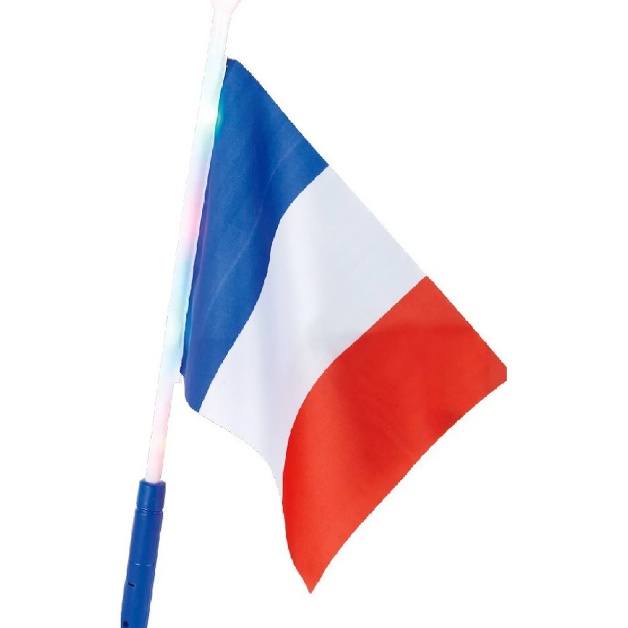Drapeau avec embout lumineux supporter France