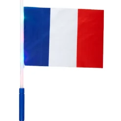 Drapeau avec embout lumineux supporter France