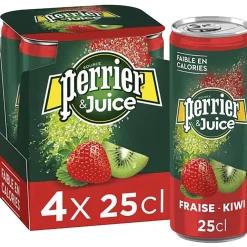 Eau gazeuse Perrier fraise kiwi - 4x25 cl
