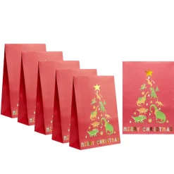 Enveloppe cadeau Noël enfant 6 pochettes 20x28cm licorne ou dinosaure
