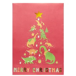Enveloppe cadeau Noël enfant 6 pochettes 20x28cm licorne ou dinosaure