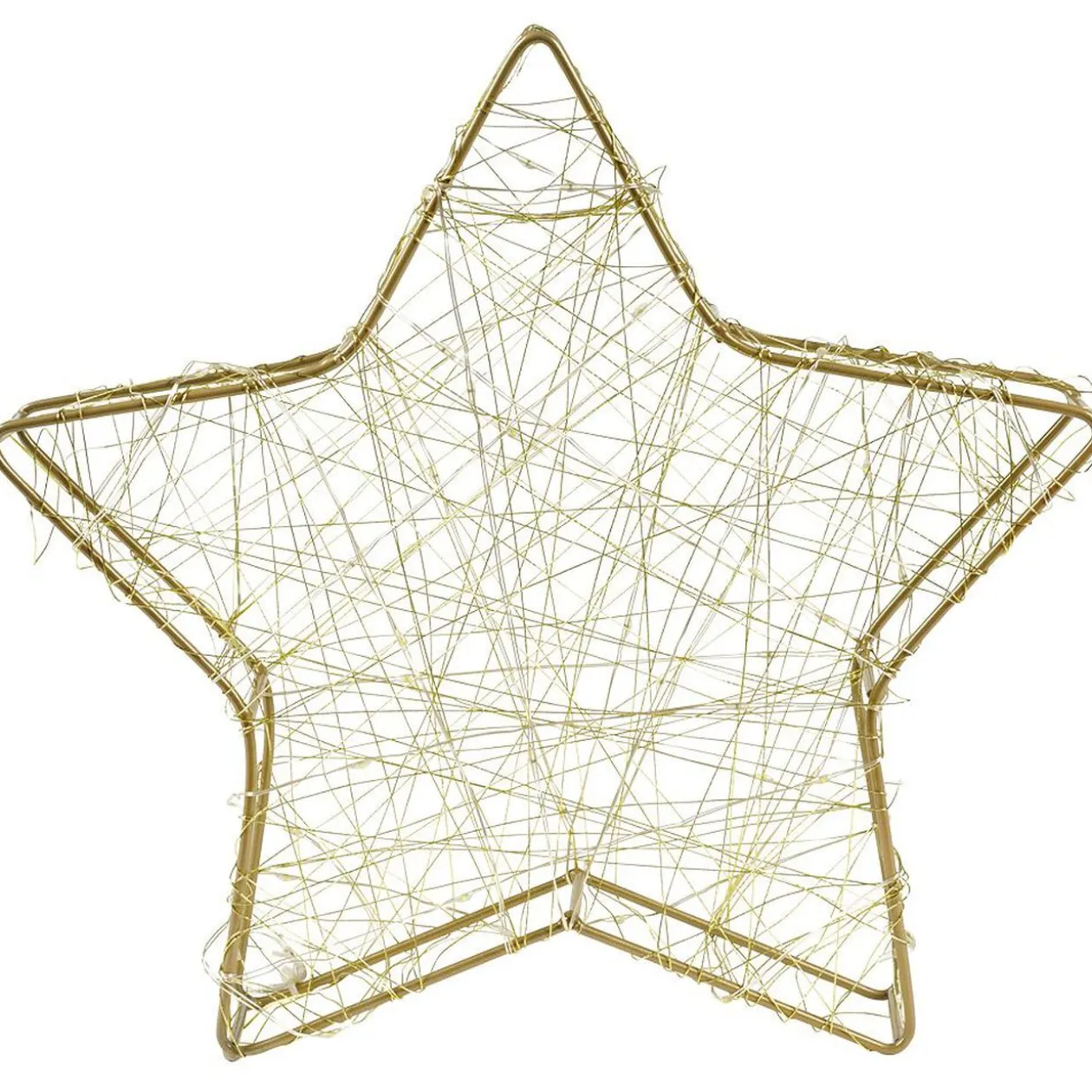 Etoile lumineuse en métal à poser 50 LED blanc chaud H29 cm
