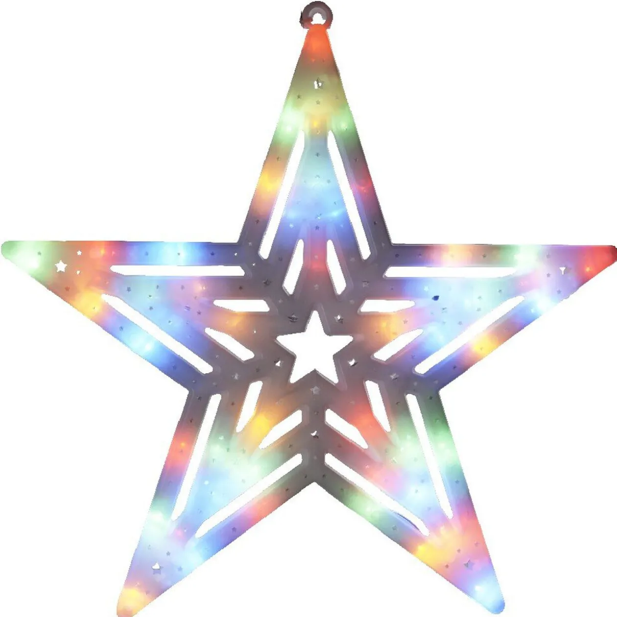 Etoile lumineuse multicolore blanche