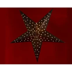 Etoile papier lumineuse noire 100 cm