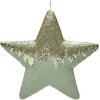 Etoile velours&paillette vert dorée Polystyrène