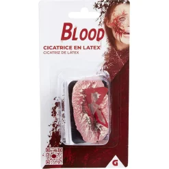 Fausse cicatrice Halloween en latex L19xl10cm
