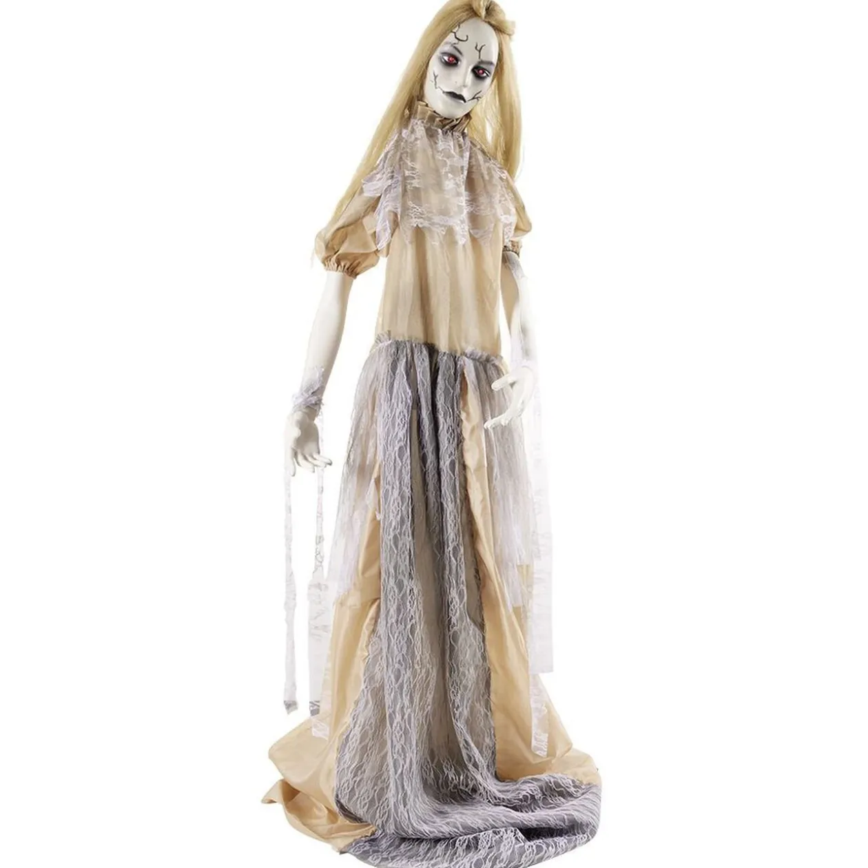 Femme zombie mariée animée Halloween H150cm