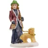 Figurine de Noël Personnage avec chien pour village miniature
