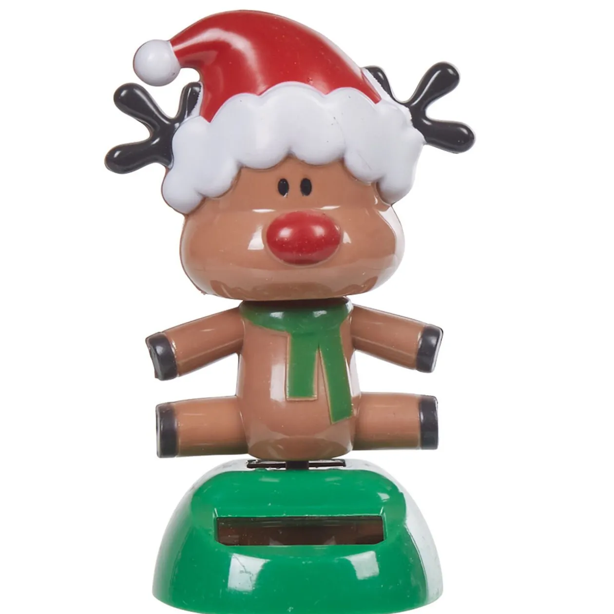 Figurine solaire Noël renne à bonnet