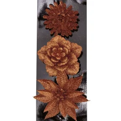 Fleur ambré à paillettes à suspendre x3