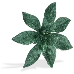 Fleur avec paillettes à clipser x 2 déco Noël