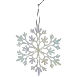 Flocon à suspendre brillant bleu ou blanc Ø10cm