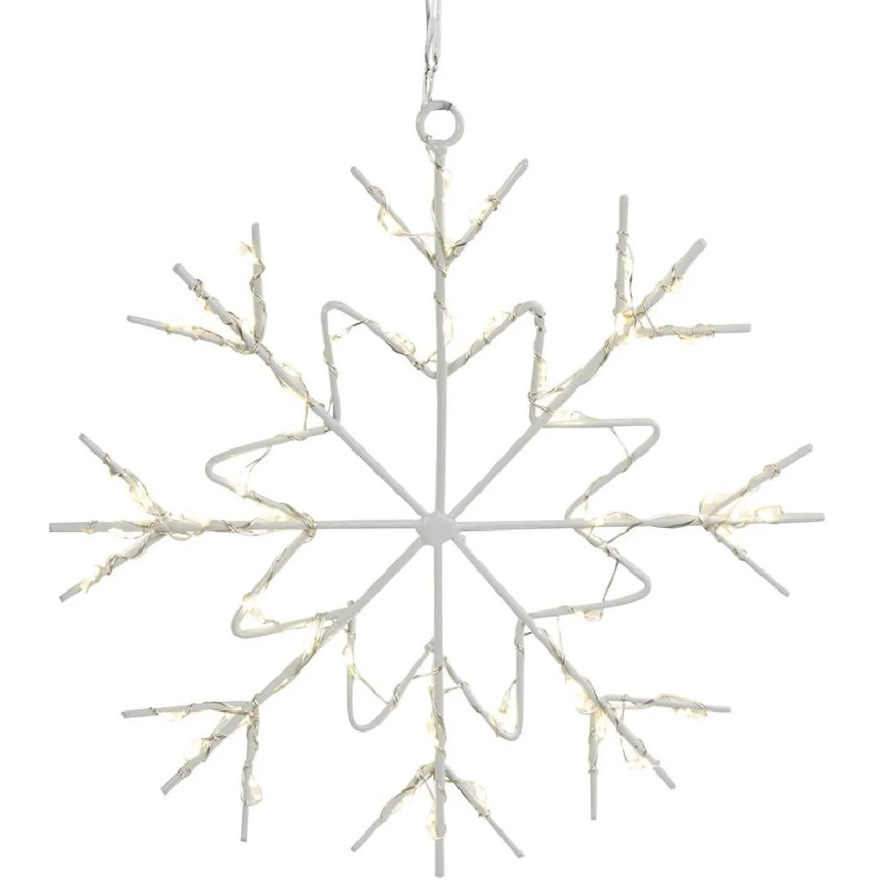 Flocon de Noël lumineux 55LED blanc chaud H20cm