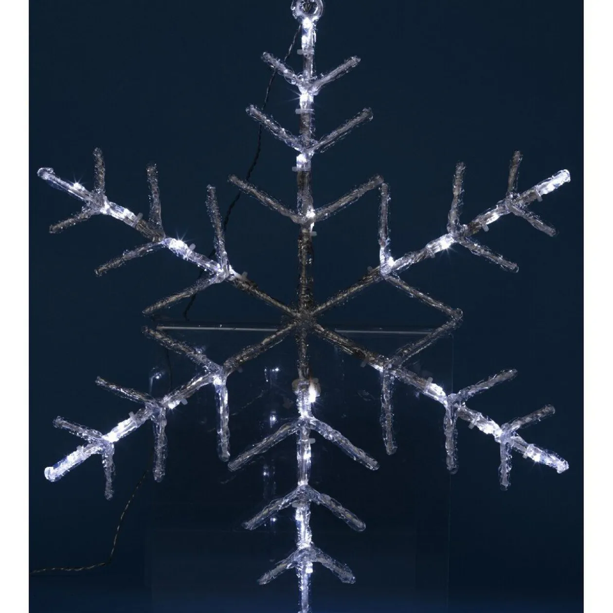 Flocon lumineux solaire blanc fixe