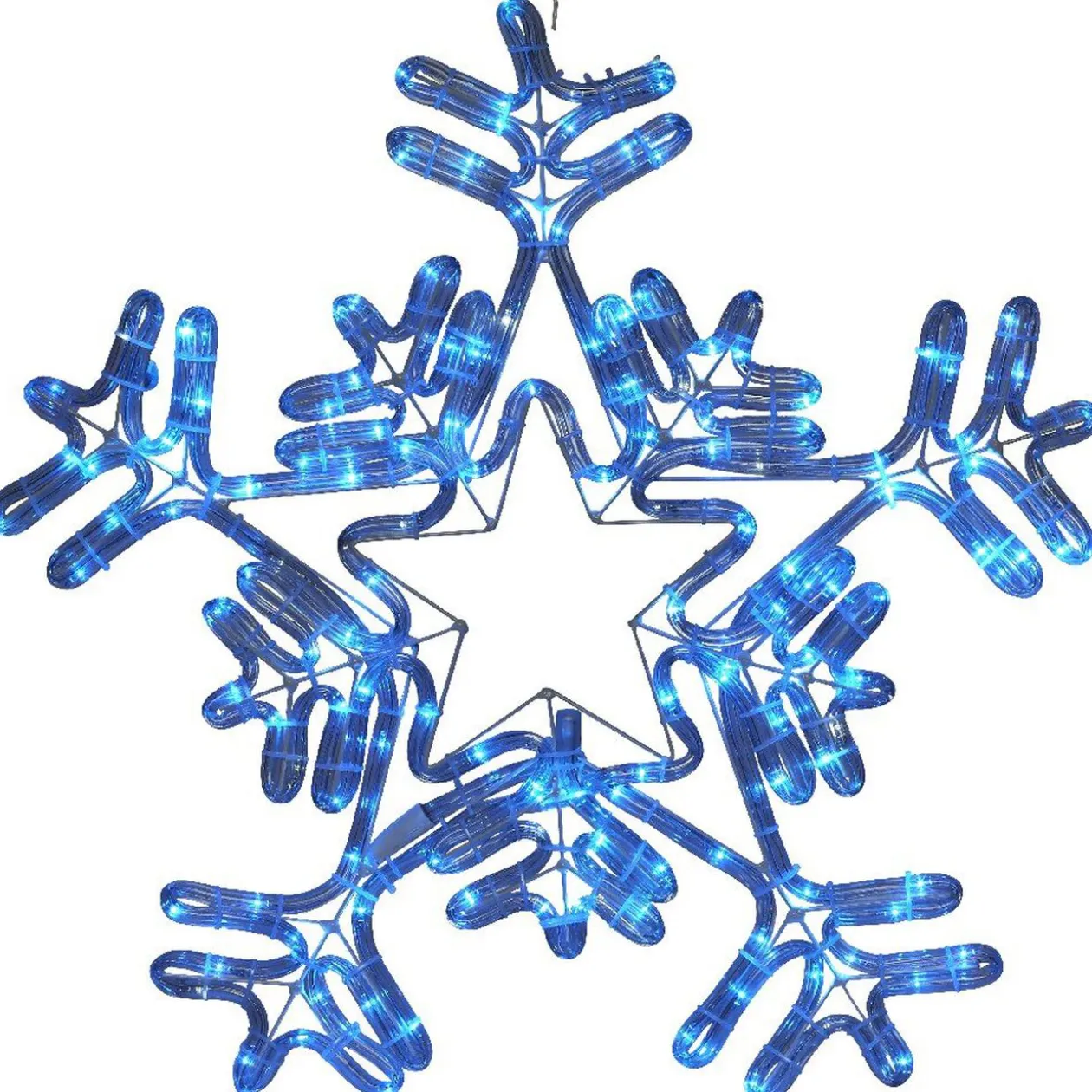 Flocon lumineux tube bleu fixe et clignotant