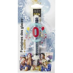Fontaine de glace feu d'artifice bouteille chiffre 0