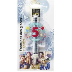 Fontaine de glace feu d'artifice bouteille chiffre 5