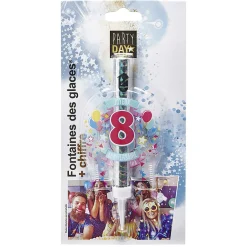 Fontaine de glace feu d'artifice bouteille chiffre 8