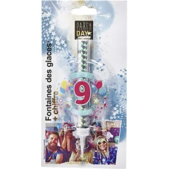 Fontaine de glace feu d'artifice bouteille chiffre 9