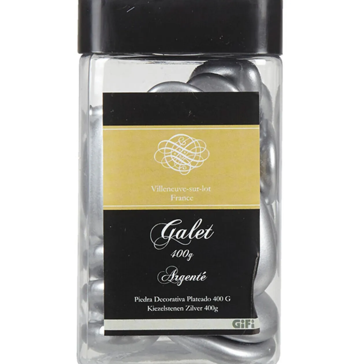 Galets décoratifs argentés