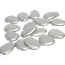 Galets décoratifs argentés