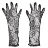 Gant toile araignée noir accessoire déguisement Halloween