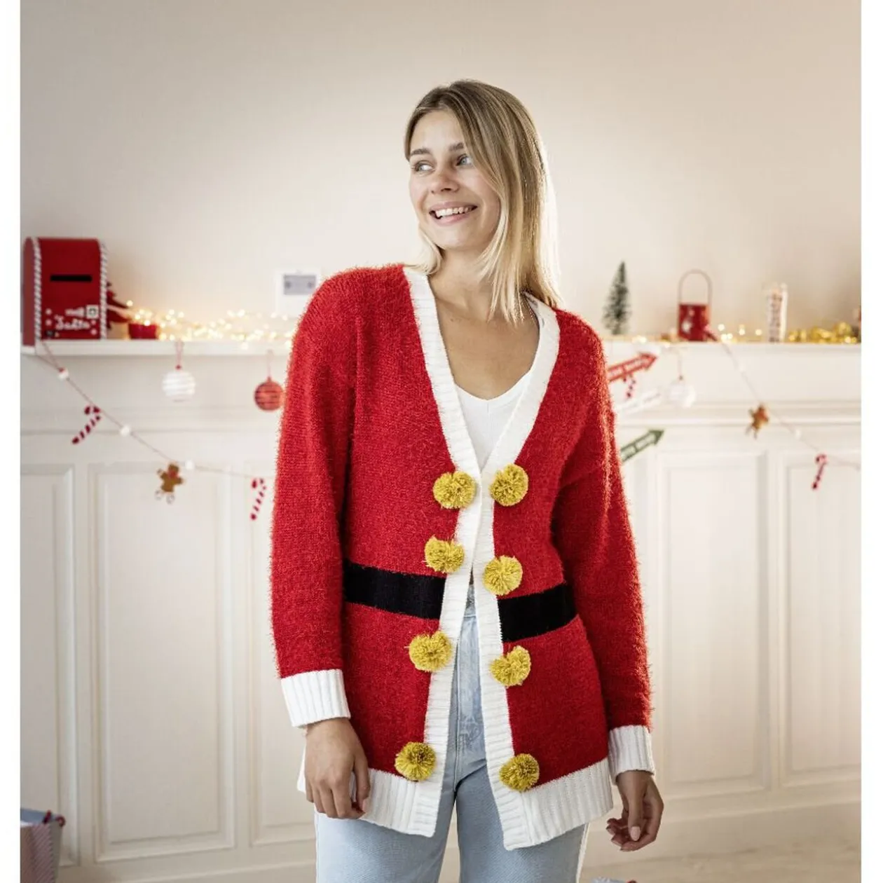 Gilet de Noël rouge adulte - Taille unique