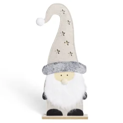 Gnome à poser lumineux avec LED H59,5cm - 2 modèles rouge ou gris