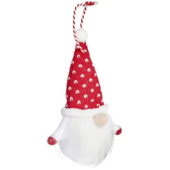 Gnome à suspendre rouge et blanc H14cm