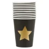 Gobelet carton 25 cl noir étoile dorée x10