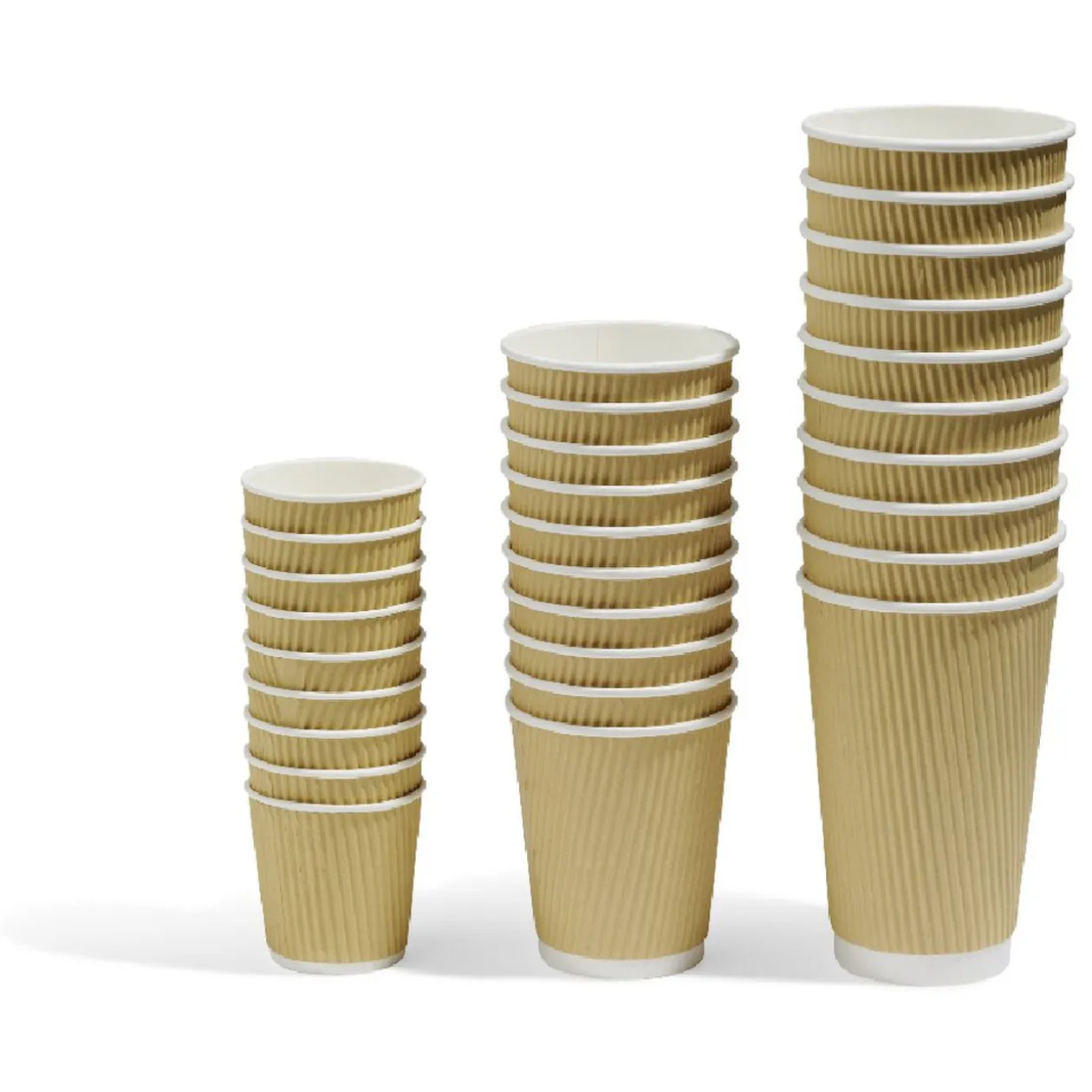 Gobelet cartonné extérieur cannelé beige et blanc 40 cl x10