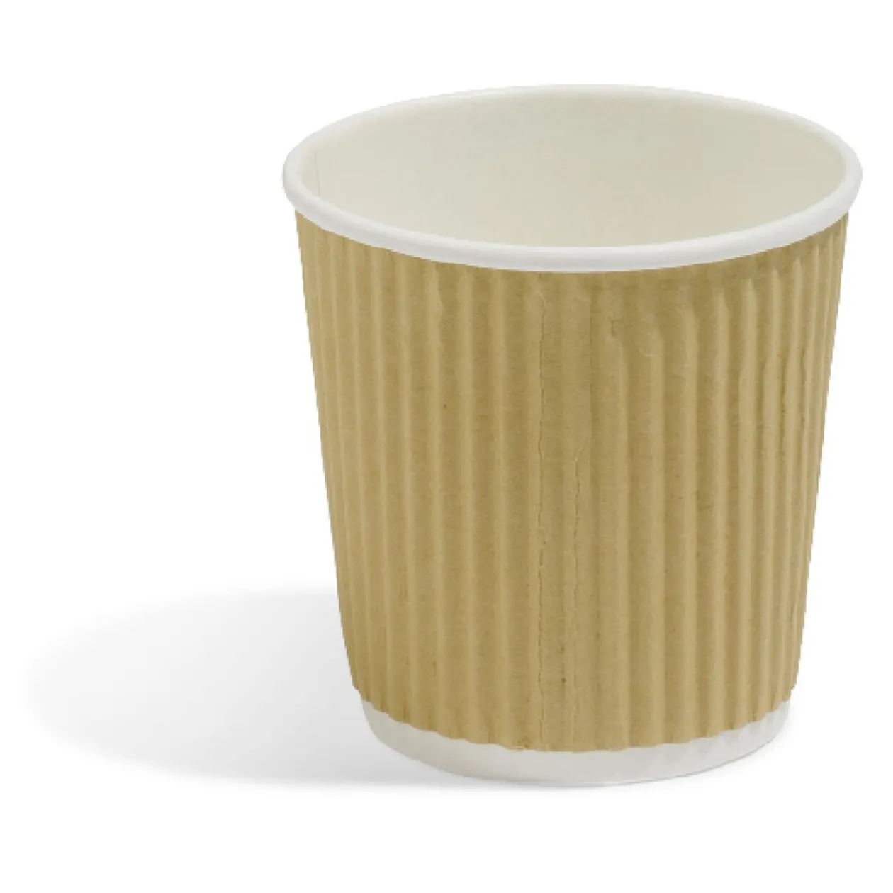 Gobelet cartonné extérieur cannelé beige et blanc 10 cl x25