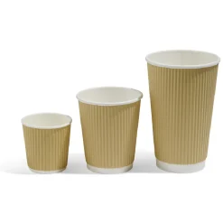 Gobelet cartonné extérieur cannelé beige et blanc 10 cl x25