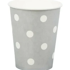 Gobelet en carton argenté design pois blancs x10