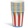 Gobelet en carton Cirdus bleu, rouge et blanc x 8