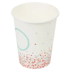 Gobelet en carton design chandeleur pois multicolores