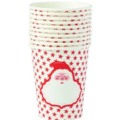Gobelet en carton fond blanc design père noël 25 cl x10