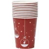 Gobelet en carton fond rouge design suspensions de noël 25 cl x10