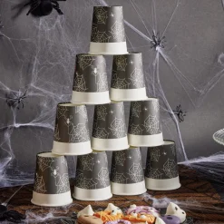 Gobelet en carton Halloween motif araignée 25cl x10