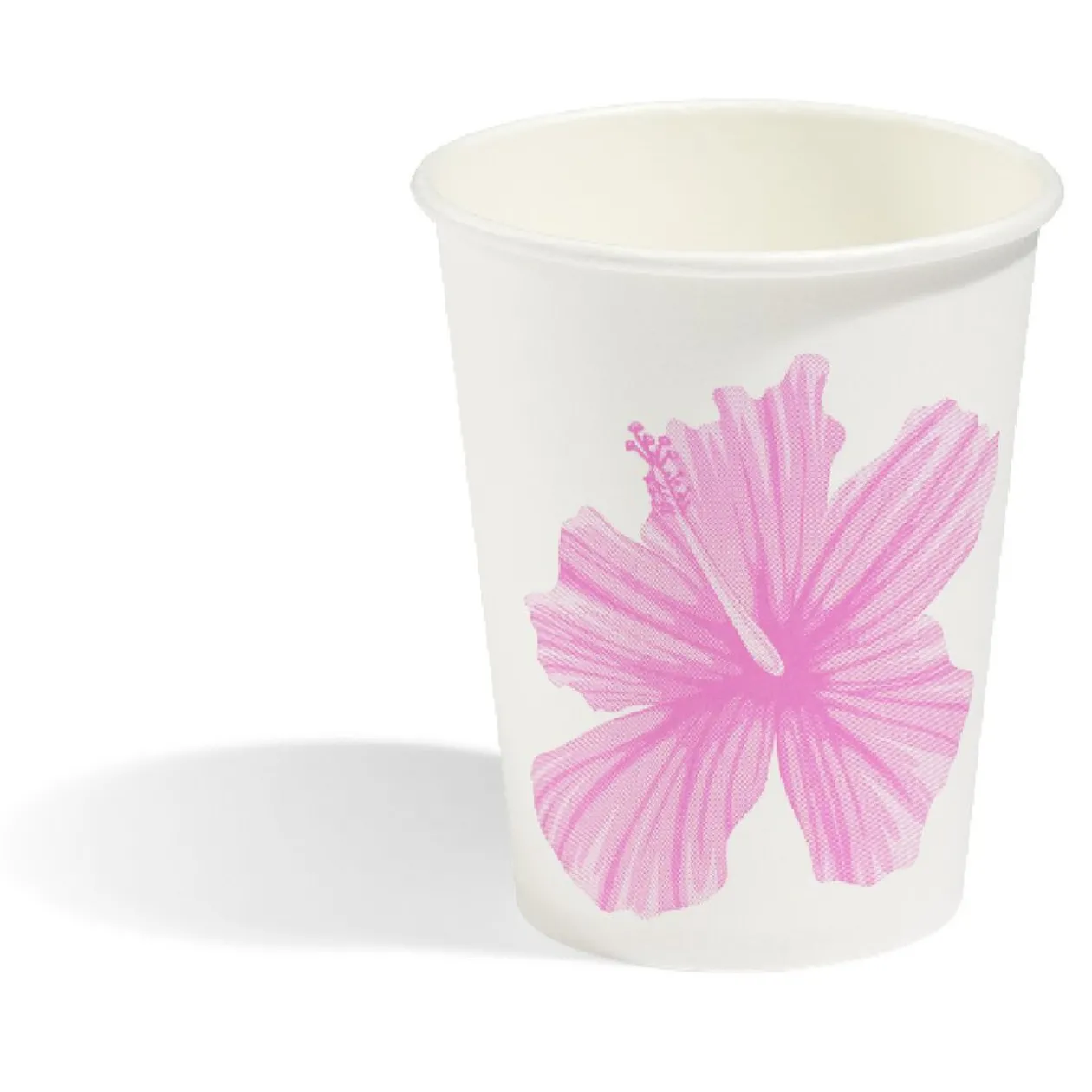 Gobelet en carton motif fleur hibiscus x10