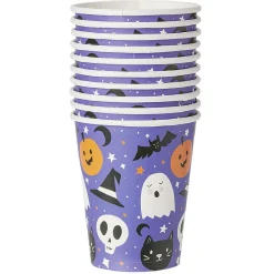 Gobelet en carton violet motif Halloween x10