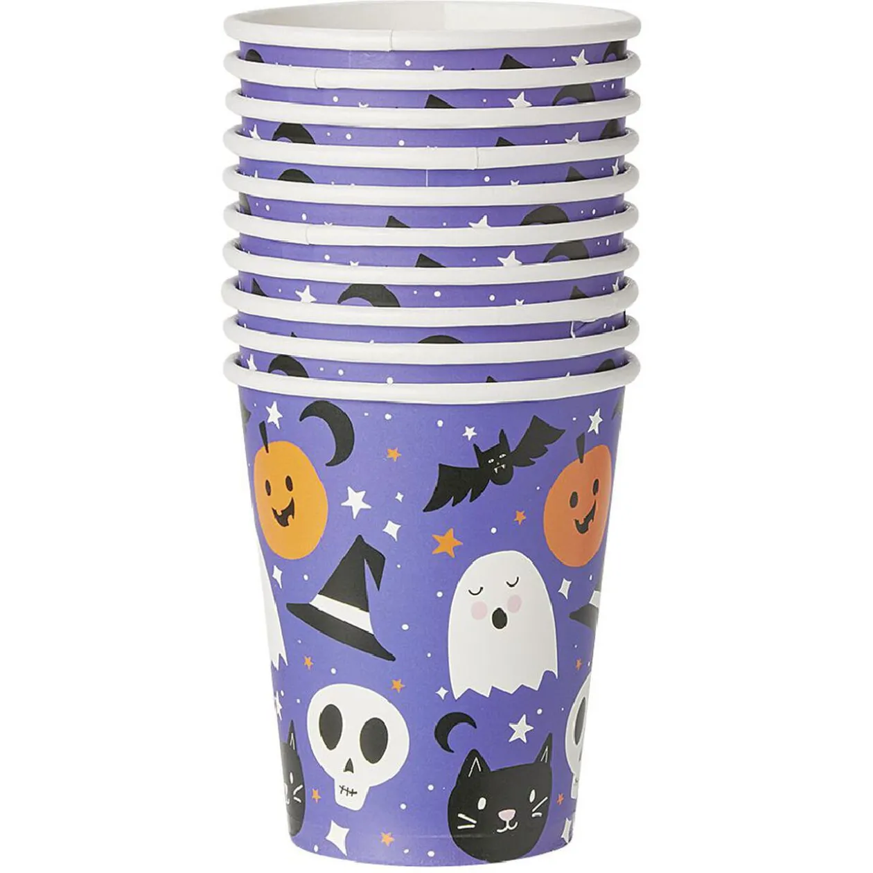 Gobelet en carton violet motif Halloween x10