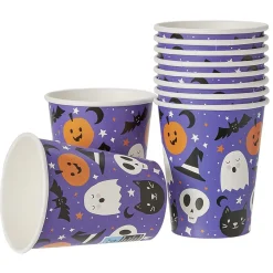 Gobelet en carton violet motif Halloween x10