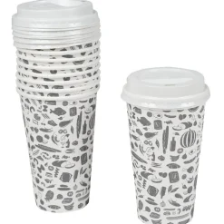 Gobelet jetable avec couvercle x10