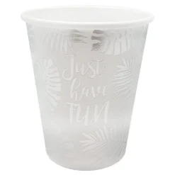 Gobelet jetable design feuilles grises x10