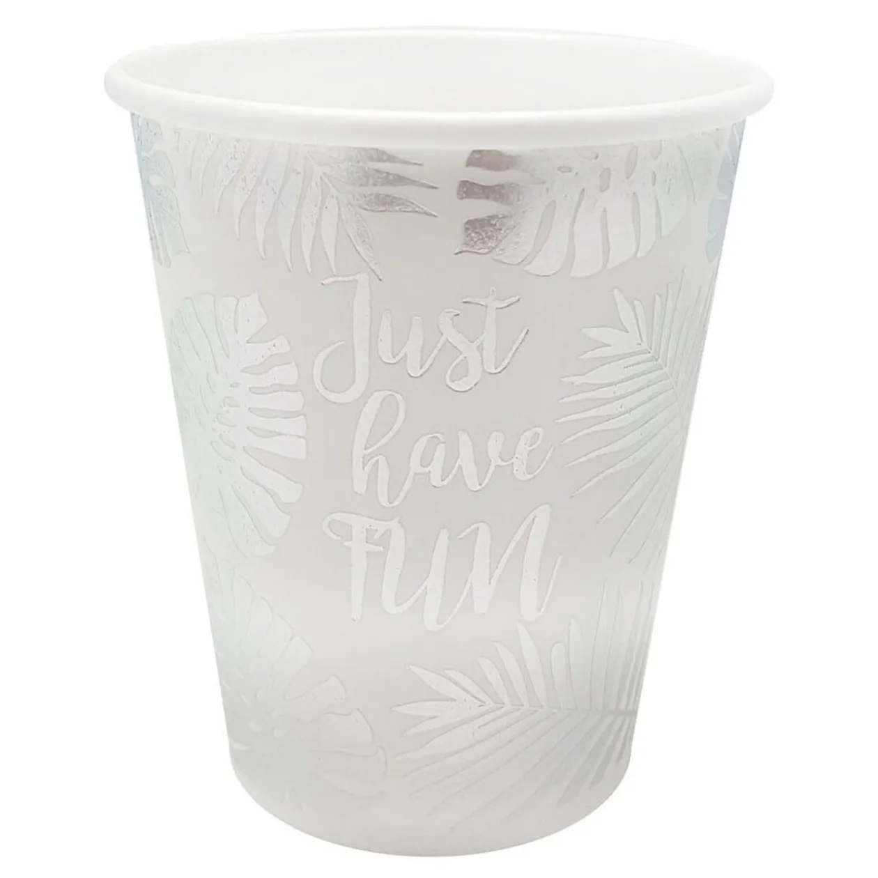 Gobelet jetable design feuilles grises x10