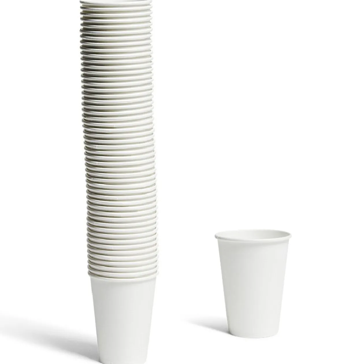 Gobelet jetable en carton uni blanc x50